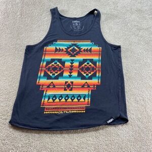 Deter Tank Top Mens Large Gray Aztec‎ Geometric Graphic Cotton Sleeveless